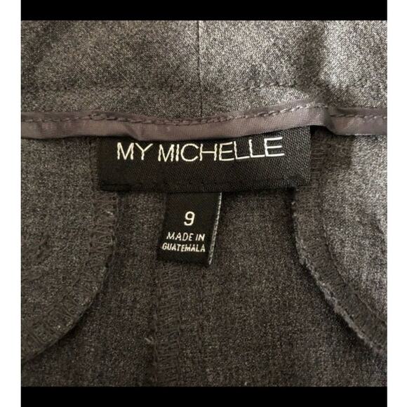My Michelle Gray Wide Straight Leg Dress Pants size 9 - Picture 8 of 10